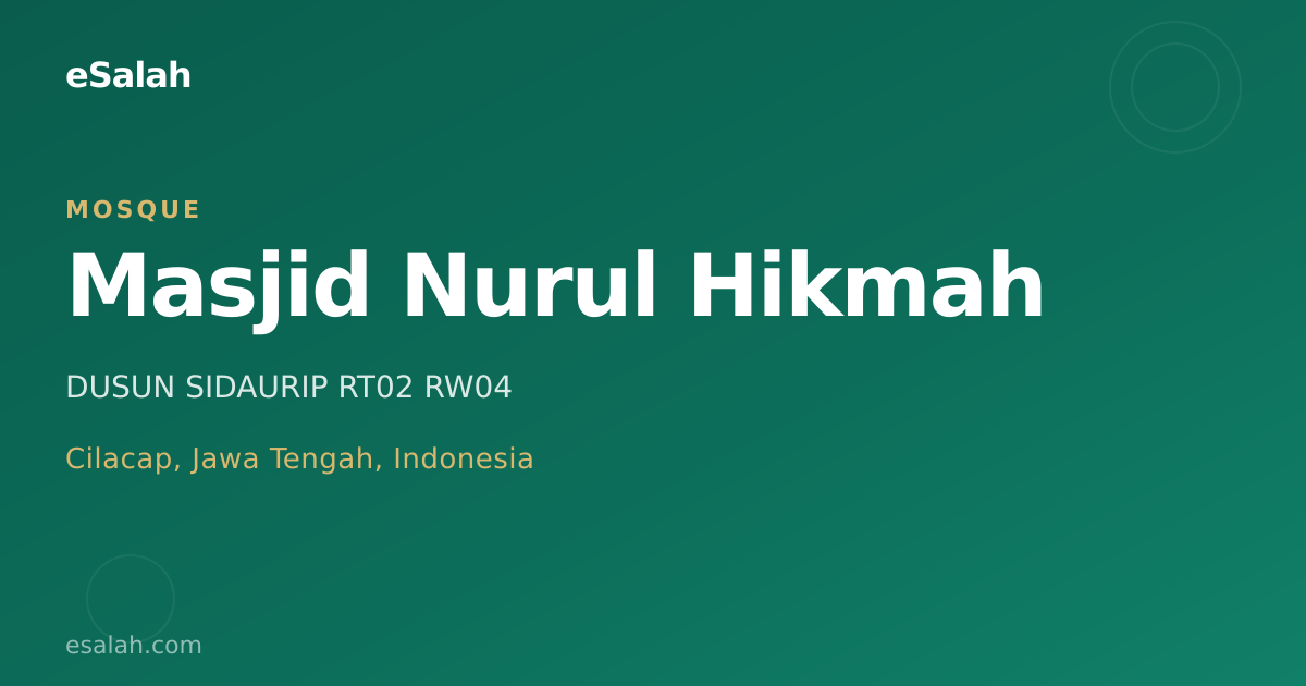 Masjid Nurul Hikmah: Tempat Ibadah yang Menyatu dengan Kehidupan Cilacap